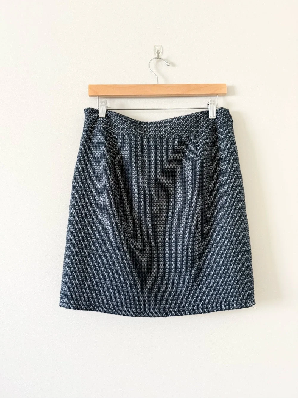 LOFT Navy Blue Textured Mini Skirt
